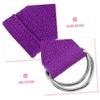balacoo 3pcs Professional Yoga Strap with Adjustable Metal D-rings Durable Non-elastic Stretching Bands for Daily Use for Muscle Activation and Flexibility Black Purple Blue view 2