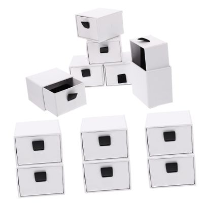 JEWEDECO 12pcs Compact Jewelry Organizer Containers for Earrings Rings Bracelets Storage