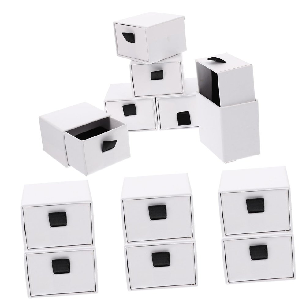 JEWEDECO 12pcs Compact Jewelry Organizer Containers for Earrings Rings Bracelets Storage