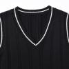 Boys Girls V Neck Knitted Sleeveless Pullover Sweater Vest Toddler Solid School Uniform Knit (Black, 5-6 Years) view 3