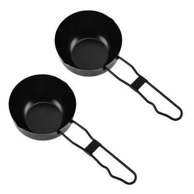 MOLUCKFU 2pcs Iron Camping Cooking Pot Lightweight Backpacking Soup Pot for Outdoor Cooking Stewing Nonstick Design for Hiking Picnics