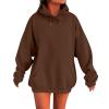 Womens Oversized Hoodies Winter Cotton Sweatshirts Pullover 2025 Fashion Tops Trendy Outfits, Coffee, Large view 1