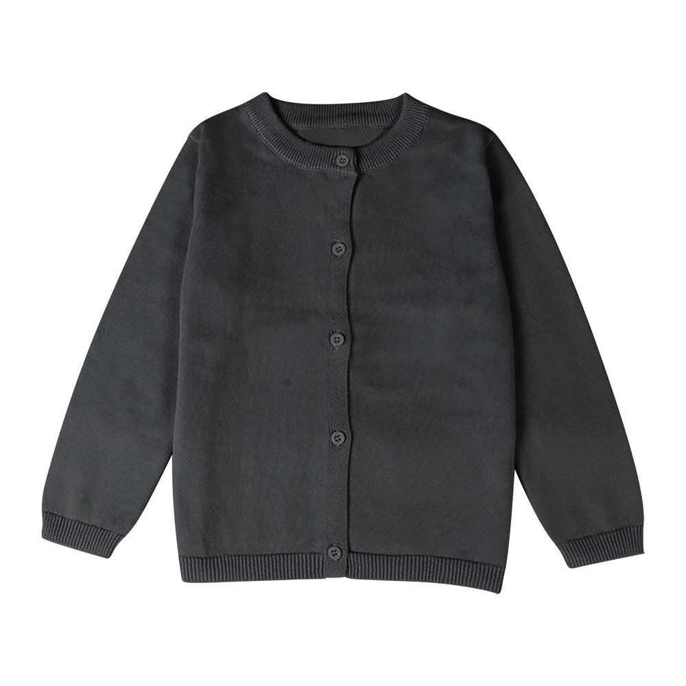 Baby Boy Girl Knit Cardigan Sweater Soft Warm Crochet Round Neck Long Sleeve Coat Toddler Fall Winter Outwear 2-7 Years