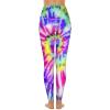 Artsy Rainbow Tie Dye Soft Printed Tummy Leggings for Women Lightweight with Pocket Printed Breathable Yoga Leggings M view 3