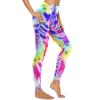 Artsy Rainbow Tie Dye Soft Printed Tummy Leggings for Women Lightweight with Pocket Printed Breathable Yoga Leggings M view 4