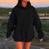 Womens Oversized Hoodies Winter Cotton Sweatshirts Pullover 2025 Fashion Tops Trendy Outfits, Black, X-Small view 4