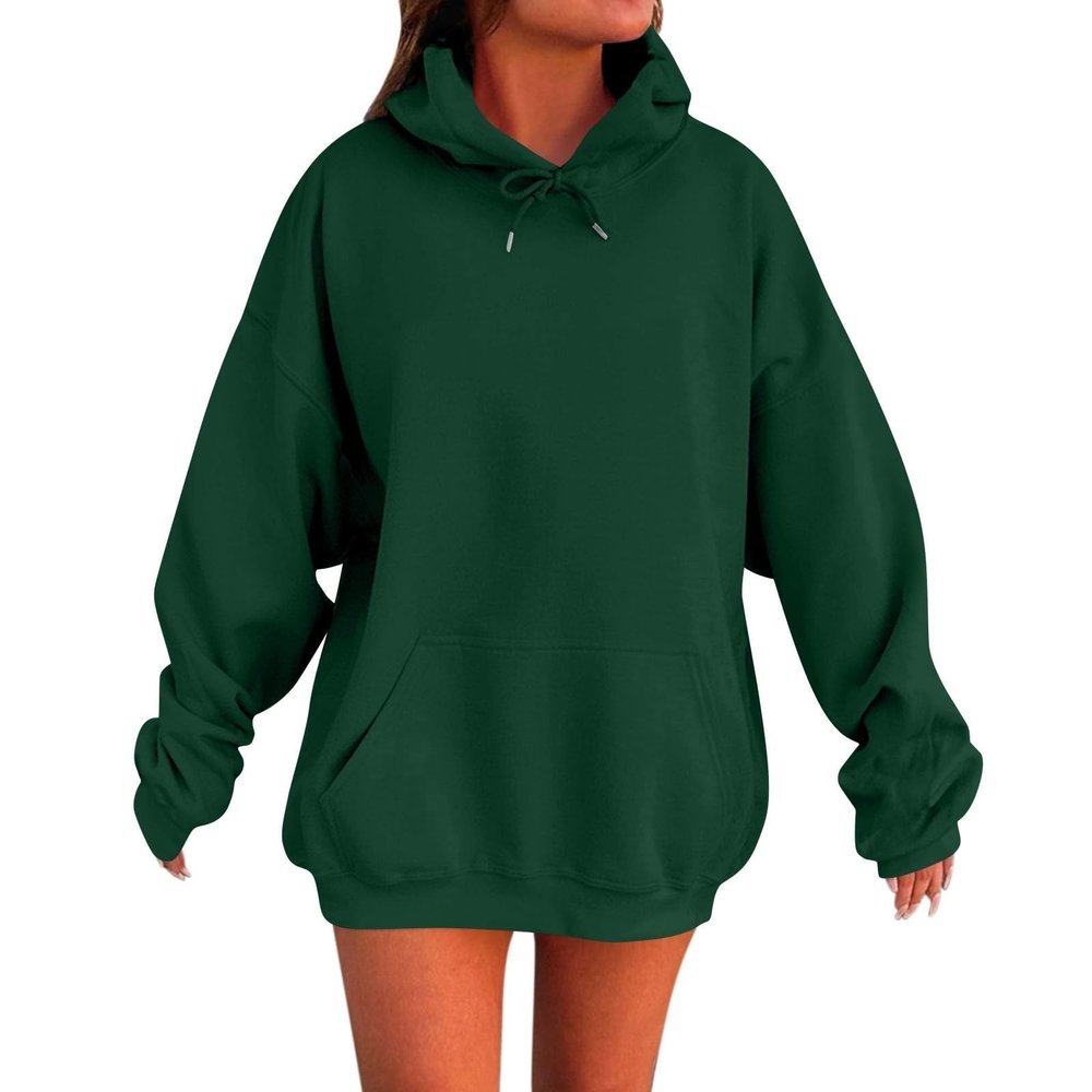 Womens Oversized Hoodies Winter Cotton Sweatshirts Pullover 2025 Fashion Tops Trendy Outfits, Green, Large