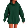 Womens Oversized Hoodies Winter Cotton Sweatshirts Pullover 2025 Fashion Tops Trendy Outfits, Green, Large view 1