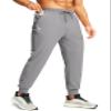 Men's Joggers with Zipper Pockets Workout Track Pant Stretch Sweatpants for Men Athletic, Gym, Running(Light Grey,M) view 1