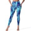 Turquoise Blue Tie Dye High Waisted Leggings for Women Soft Athletic Breathable Tummy Control Pants for Running Yoga S view 1