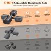 FEIERDUN 5-in-1 Adjustable Dumbbell Set of 2, 20LBS/10LBS Hand Weights for Women, 1s-Adjust Dual-Stable Dumbbell Set for Women Home Gym & Outdoor view 2