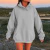 Womens Oversized Hoodies Winter Cotton Sweatshirts Pullover 2025 Fashion Tops Trendy Outfits(Grey, L) view 4
