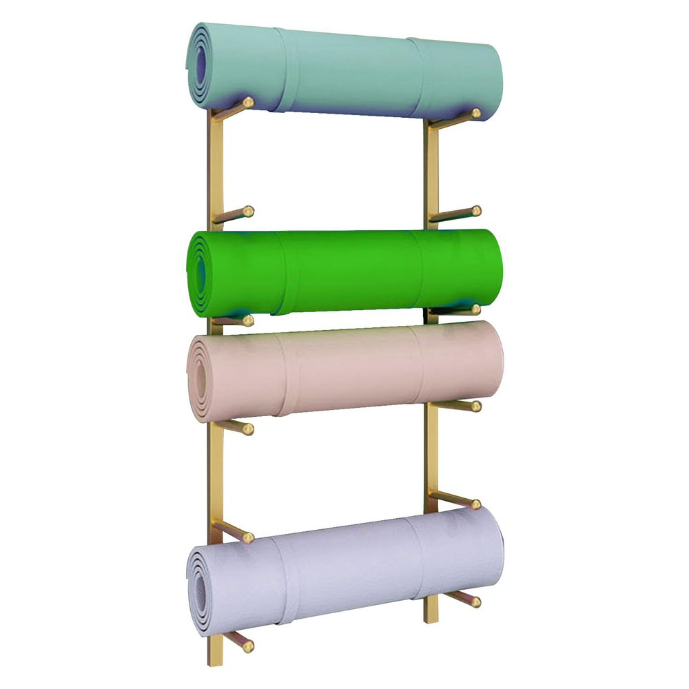 DLYZAYE Wall Mount Yoga Mat Holders Hanging Exercise Mat Storage Rack Home Gym Organizer, Metal Yoga Mats Display Holder for Foam RollerResistance Band