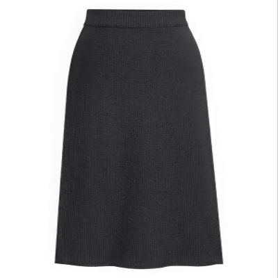 ebossy Women's Winter Warm High Waist Side Slit Wool Blend Long Skirts Rib Knit Stretchy Bodycon Pencil Skirt (Large, Backslit-Dark Grey)