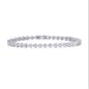 PAVOI Rhodium Plated Simulated Diamonds Bezel Set Tennis Bracelets for Women - Cubic Zirconia Stones Trinity Statement Bride Gold Bracelet Stack -Size 7"