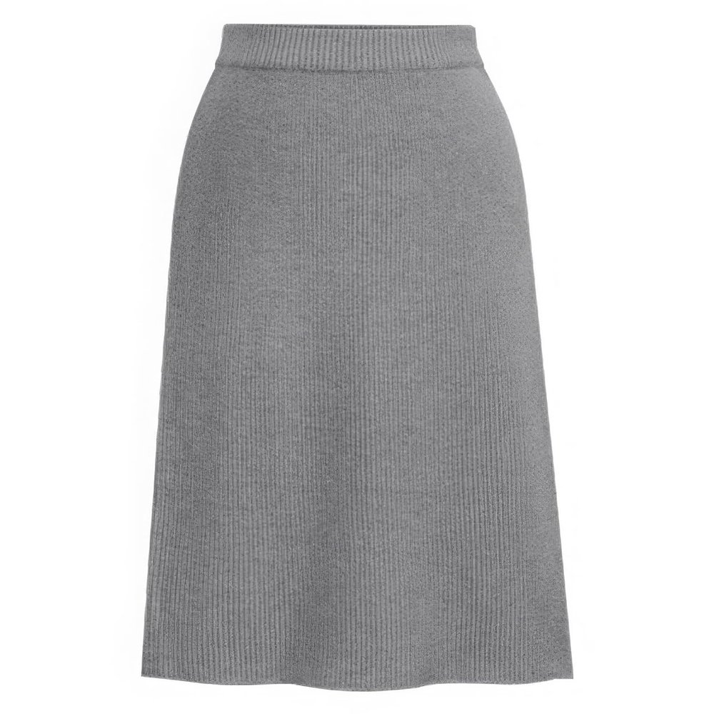 ebossy Women's Winter Warm High Waist Side Slit Wool Blend Long Skirts Rib Knit Stretchy Bodycon Pencil Skirt (2X-Large, Backslit-Light Grey)