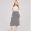 ebossy Women's Winter Warm High Waist Side Slit Wool Blend Long Skirts Rib Knit Stretchy Bodycon Pencil Skirt (2X-Large, Backslit-Light Grey) view 2