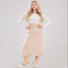 ebossy Women's Winter Warm High Waist Side Slit Wool Blend Long Skirts Rib Knit Stretchy Bodycon Pencil Skirt (Small, Backslit-Apricot) view 3