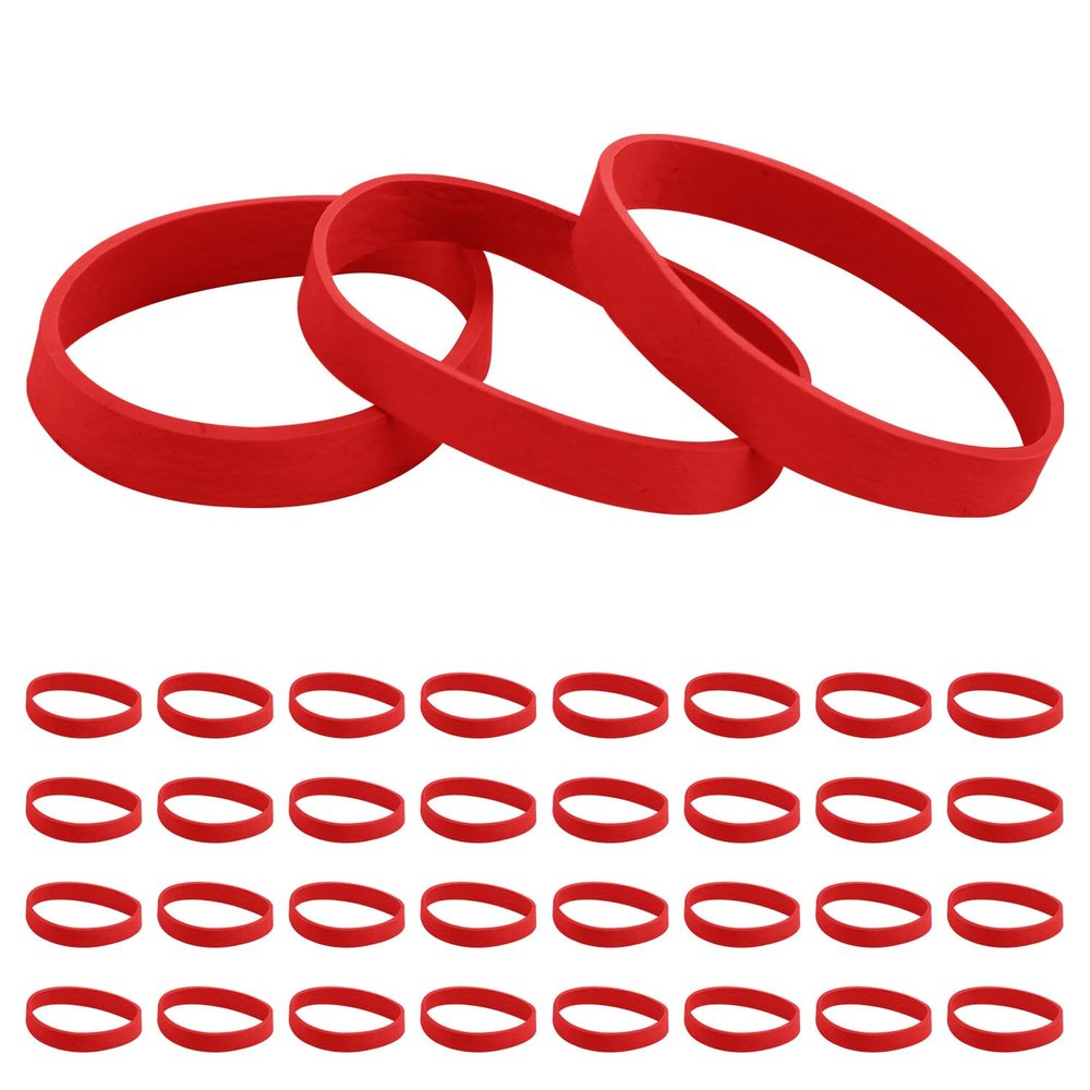 lasuroa 32pcs Ski Brake Retainers, Snowboard Brake Bands Retainers Strap Brake Rubber Band for Winter Ski Accessory (Red)