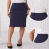 Allegra K Bodycon Midi Pencil Skirt for Women's High Waist Side Slit Office Work Skirts Large Deep Blue view 2