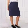 Allegra K Bodycon Midi Pencil Skirt for Women's High Waist Side Slit Office Work Skirts Large Deep Blue view 3