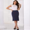 Allegra K Bodycon Midi Pencil Skirt for Women's High Waist Side Slit Office Work Skirts Large Deep Blue view 4
