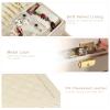 GUOER Jewelry Box for Women Girl Wife - Large PU Leather Jewelry Organizer Storage Case with Two Layers Display for Earrings Bracelets Rings Watches (Apricot) view 3