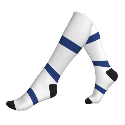 YQxwJL Finnish Flag Print Compression Socks,Compression Ankle Support Socks,Sports Socks,For Men Women Running