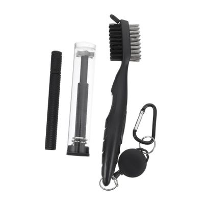 BESPORTBLE Double-Sided Golf Cleaning Brush Set Durable Club Cleaner Tool for Easy Use and Portability Essential Accessory for Golf Enthusiasts Black