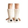 Aoitera Cute Fuzzy Socks with Dog Ears Women Warm Fluffy Socks with Grips Funny Animal Themed Slipper Socks Funny and Cozy (White) view 1