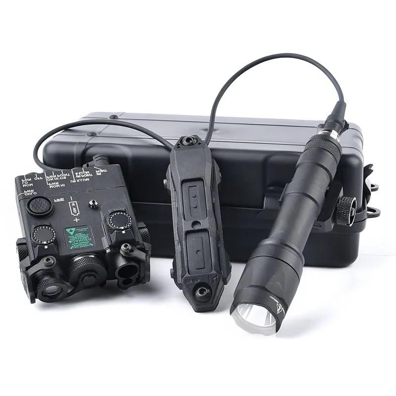 DABL-A2 Red/Green Powerful Laser Dot IR Indicator Sight with M300A/M600C Flashlight & Dual Control Remote Pressure Button Switch600 Lumen White LED Tactics Scout Torch Lightsfor 20mm Picatinny Rail