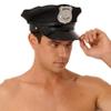 Yihuimin Mens Policeman Cosplay Costume Leather Boxer Shorts Police Officer Outfits for Halloween Black 3X-Large view 4