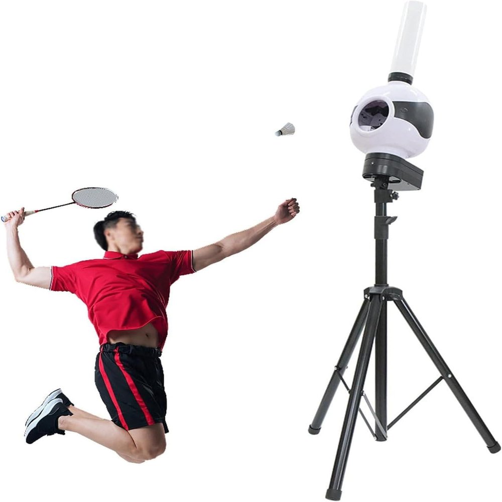 CAJUCA Badminton Machine, Automatic Shuttlecock Launcher Badminton Robot Shooting Machine Badminton Training Machine Automatic Badminton Pitching Machine