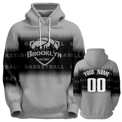 Kcivooh Customized Basketball Hoodie Personalized City Gradient Sweatshirt Customizable Hooded Sweatshirt Apparel Design Name Number Gift for Fans Men Women Youth S-5XL