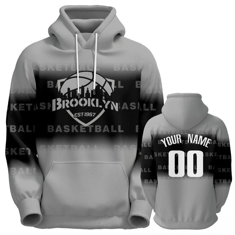 Kcivooh Customized Basketball Hoodie Personalized City Gradient Sweatshirt Customizable Hooded Sweatshirt Apparel Design Name Number Gift for Fans Men Women Youth S-5XL