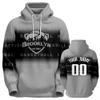 Kcivooh Customized Basketball Hoodie Personalized City Gradient Sweatshirt Customizable Hooded Sweatshirt Apparel Design Name Number Gift for Fans Men Women Youth S-5XL view 1