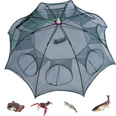 QCZOYP Fishing Bait Trap Net: Folded Fish Trap, Automatic Portable Umbrella Minnow Crayfish Shrimp Trap, Crawdad Cast Cage Crab Baits Mesh Trap Fishing Accessories for Freshwater and Saltwater