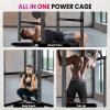 Power Racks and Attachments, 1200lbs Multi-Function Power Rack with Adjustable Cable Crossover System, Alloy Steel Power Racks for Gym, Gym, Home(Black) (Black) view 4