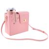 Leather Crossbody Water Cup Storage Bag With Adjustable Shoulder Strap, Insulating Lining Design Crossbody Cup Holder Bag, Crossbody Water Bottle Holder, Water Bottle Crossbody Bag for Outdoor (Pink) view 1
