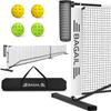 BAGAIL Portable Pickleball Net Set + 4 Pack Pickleball Paddles 22 FT Regulation Size & 11 FT Half Court Size 2-in-1 Pickle Ball Net with Ball Collector view 2