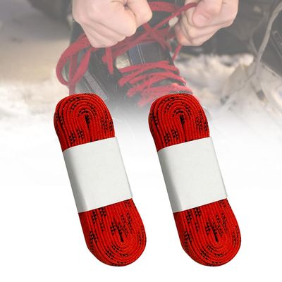 asdmm Waxed Hockey Skate Laces, Flat Design, Laces:10mm Wide, Two Pair 4 Pcs Laces (Red, 84)