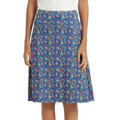 NOOYME 24" Skorts Modest for Women with Pockets Midi Knee Length Athletic Skirts (L, Blue Floral)