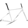 HWEVDHJ 700C Road Bike Frameset 41cm/45cm/48cm/51cm/54cm Aluminum Alloy Frameset with Carbon Fiber Fork Disc Brake Thru Axle Frame F12100MM R12142MM Internal Routing(White,48cm) view 1