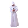 GALPADA Medieval Monk Robe Halloween Cosplay Wizard Hood White Adult Size