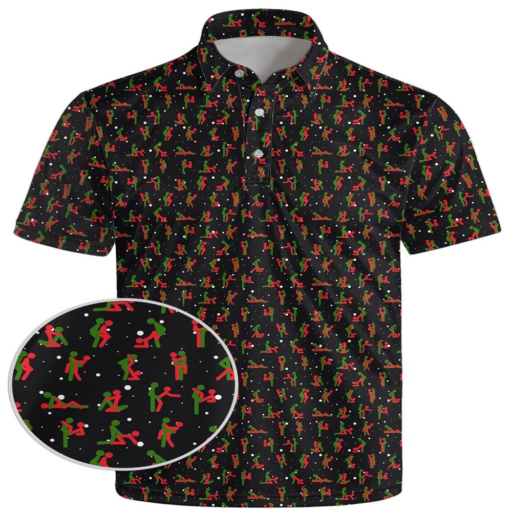 AYUNIX Christmas Golf Shirts for Men Funny Education Polo Shirts Short Sleeve Moisture Wicking Performance Golf Polos