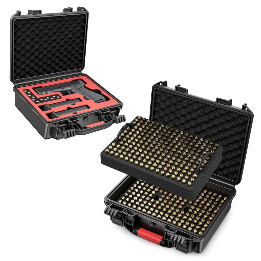 Kinghardcase 350 Round Bullet Locking Storage Case and Tactical Hard Gun Case for Glock