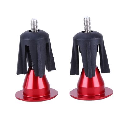 OSOLADY Aluminum Alloy Bike Handlebar End Plugs Pair Comfortable Rubber Sponge Inserts for Mountain Road Folding Bikes Red