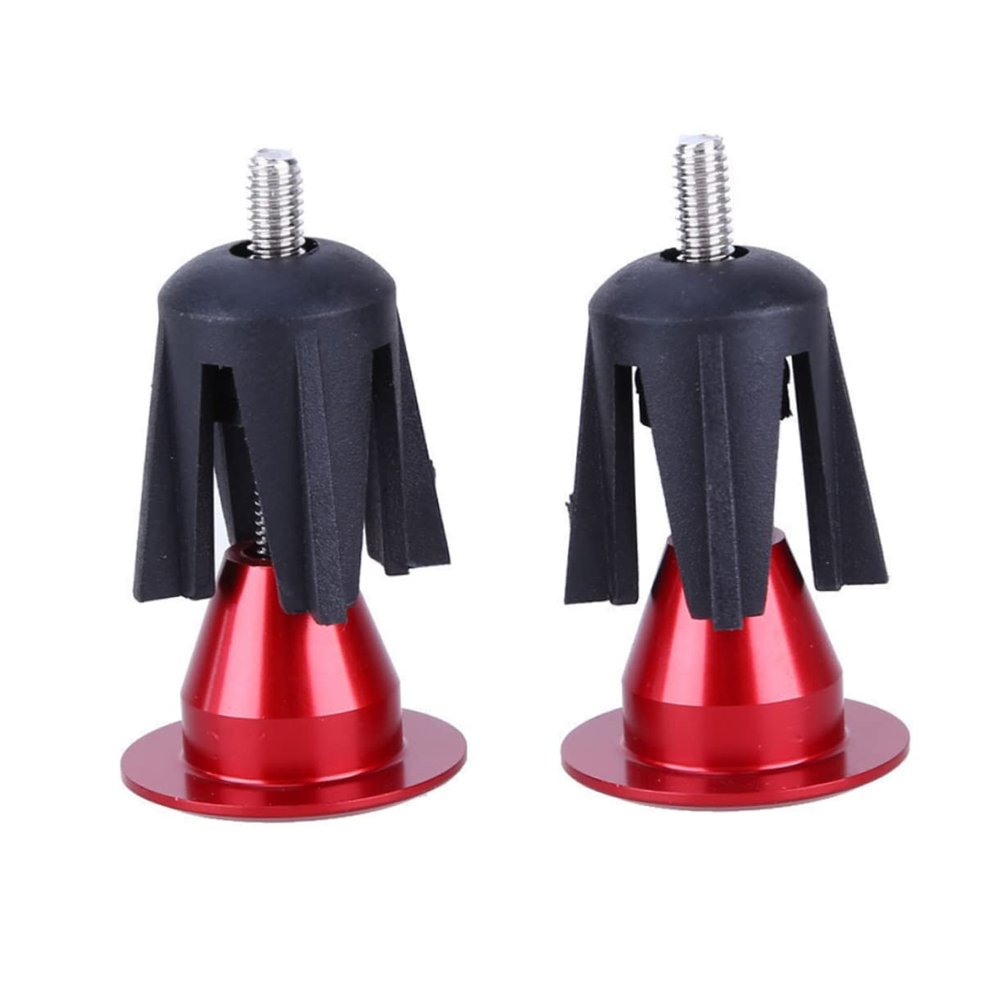 OSOLADY Aluminum Alloy Bike Handlebar End Plugs Pair Comfortable Rubber Sponge Inserts for Mountain Road Folding Bikes Red