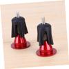 OSOLADY Aluminum Alloy Bike Handlebar End Plugs Pair Comfortable Rubber Sponge Inserts for Mountain Road Folding Bikes Red view 3