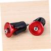 OSOLADY Aluminum Alloy Bike Handlebar End Plugs Pair Comfortable Rubber Sponge Inserts for Mountain Road Folding Bikes Red view 4